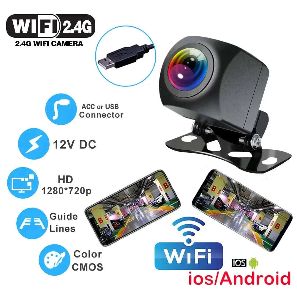 Wireless HD Rear View Camera 170 Degree Waterproof 12V 24V-ACC For 12V Cars