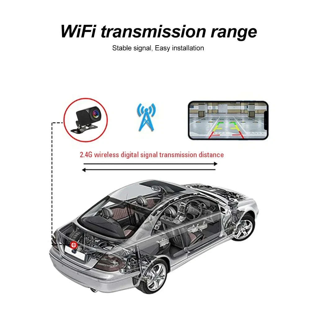 Wireless HD Rear View Camera 170 Degree Waterproof 12V 24V-ACC For 12V Cars