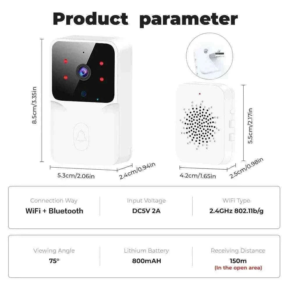 Wireless HD Video Doorbell with Two-Way Audio and Night Vision-ML1T-W