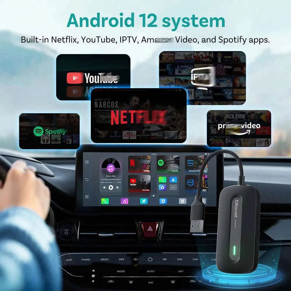 Wireless In-Car Phone Adapter with Pre-Installed Video Apps-515T2 YQK2 / 16G