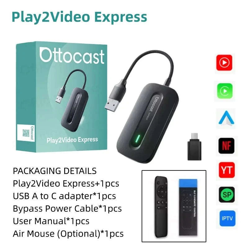 Wireless In-Car Phone Adapter with Pre-Installed Video Apps-515T2 YQK2 / 16G