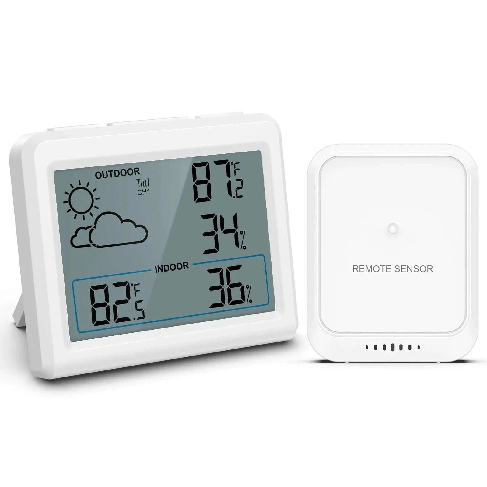 Wireless Indoor Outdoor Weather Station with Temperature & Humidity Monitor-Default Title