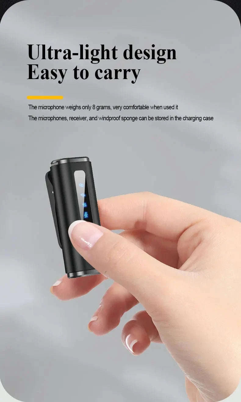 Wireless Lavalier Microphone with Charging Case and Noise Reduction-Yellow-TYPE-C