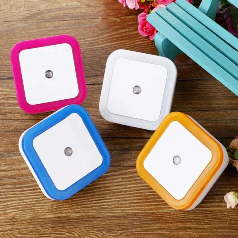 Wireless LED Night Light with Sensor for Bedrooms and Hallways-US Plug Blue