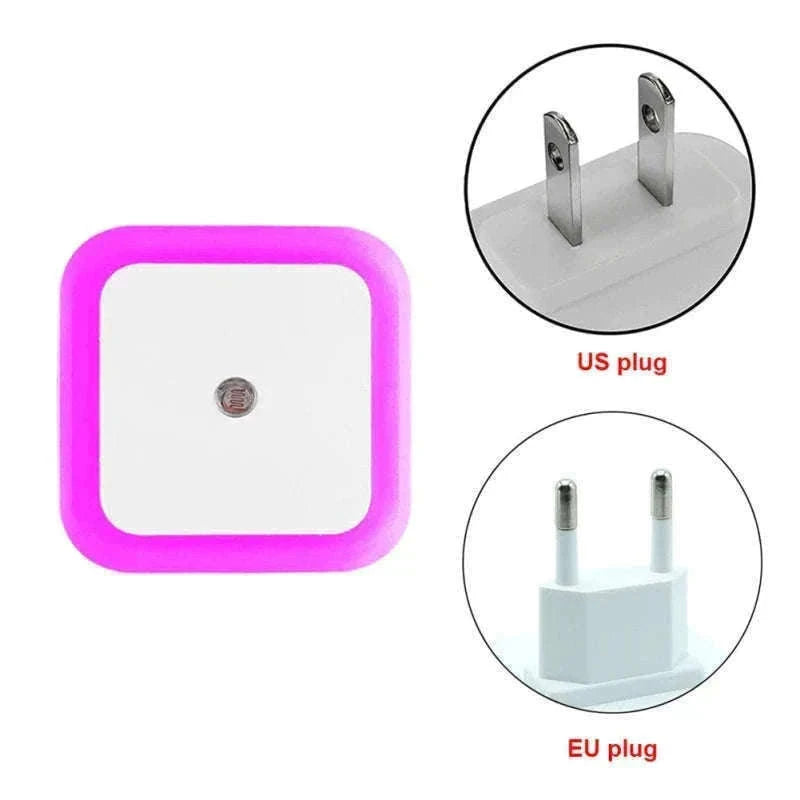 Wireless LED Night Light with Sensor for Bedrooms and Hallways-US Plug Blue