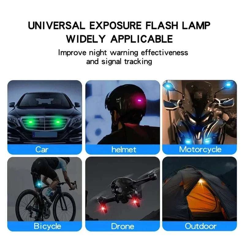 Wireless LED Strobe Car Lights – 8 Color Rechargeable Set-4PCS / RGB
