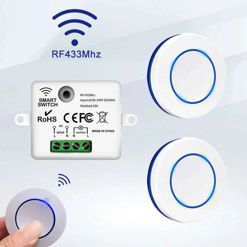 Wireless Light Switch Mini Round Remote Control for LED Lamps-1 Remote