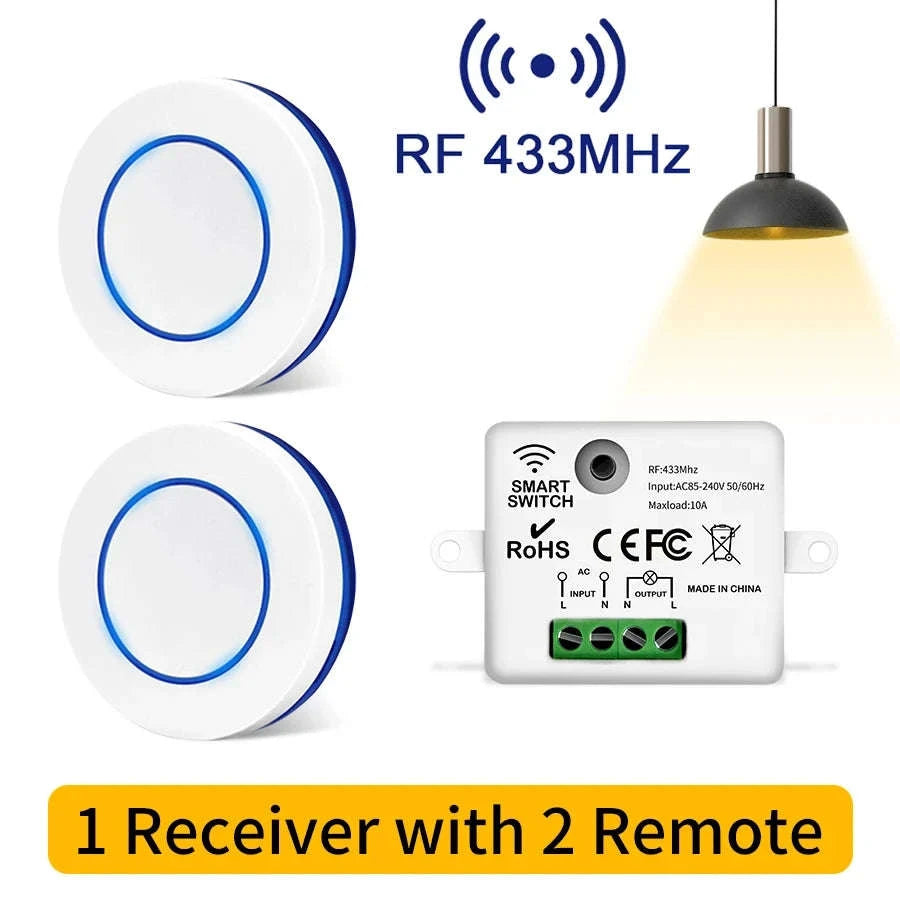 Wireless Light Switch Mini Round Remote Control for LED Lamps-1 Remote