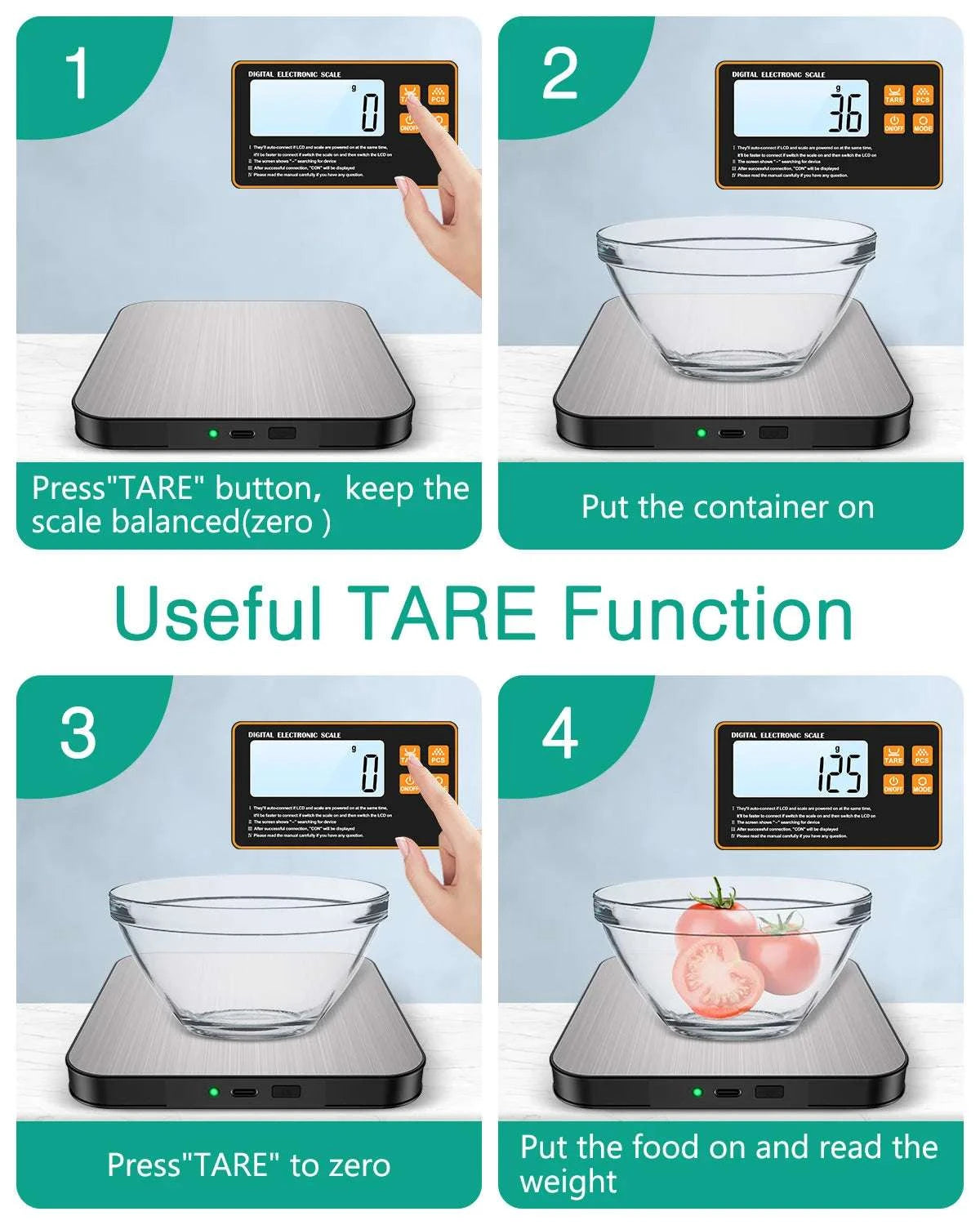 Wireless Magnetic Kitchen Scale with Remote Display 15kg 1g Precision-Default Title