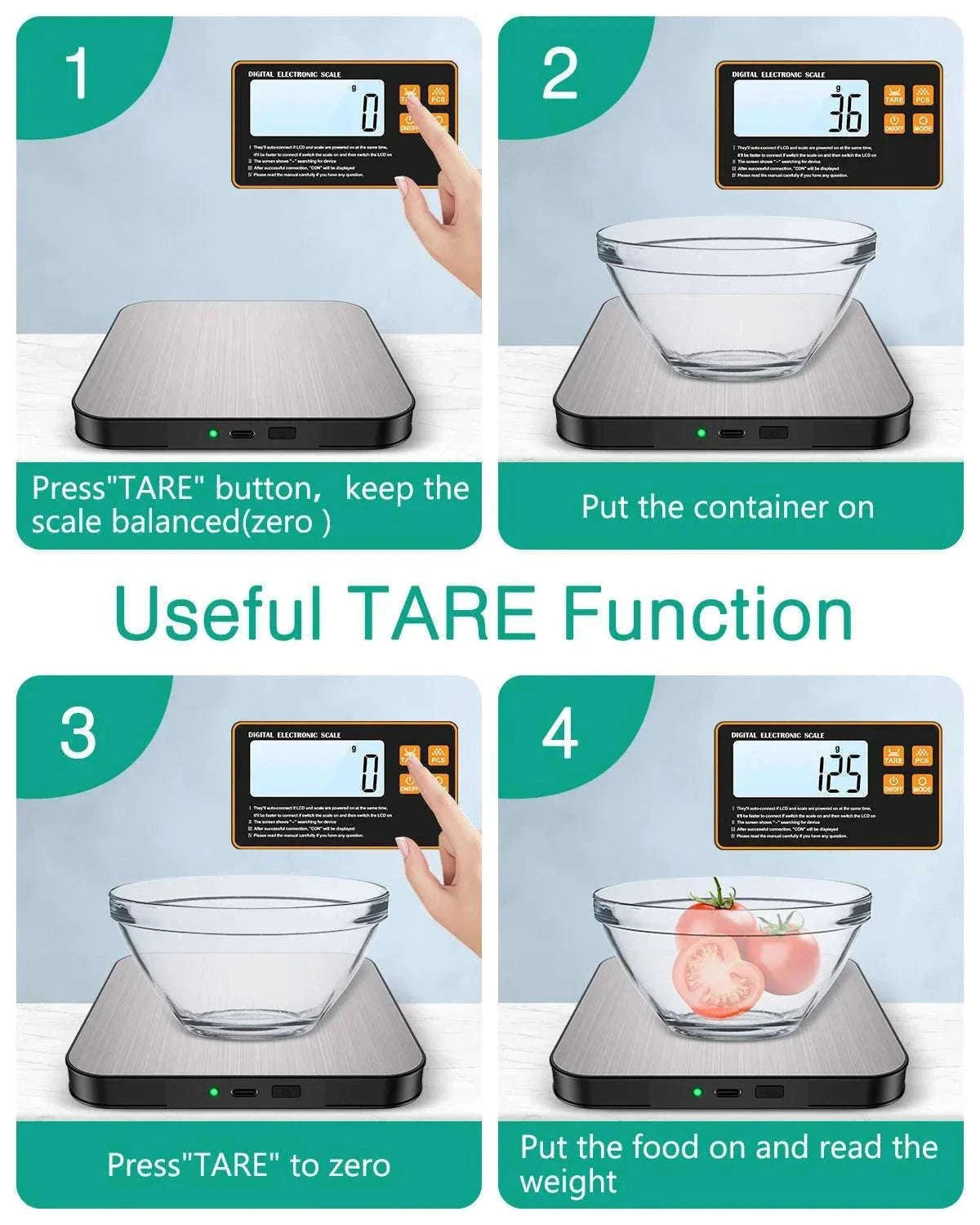 Wireless Magnetic Kitchen Scale with Remote Display 15kg 1g Precision-Default Title