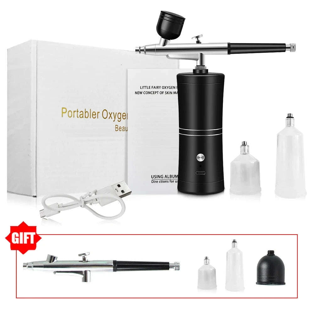 Wireless Mini Airbrush Kit with Compressor-Pink