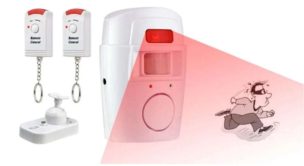 Wireless Motion Sensor Alarm with Dual Remotes – 105dB Security System-Default Title