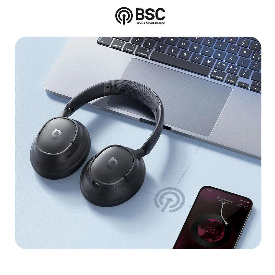 Wireless Noise Cancelling Headphones 45dB Adaptive Hybrid ANC Bluetooth 6.0-White / United States