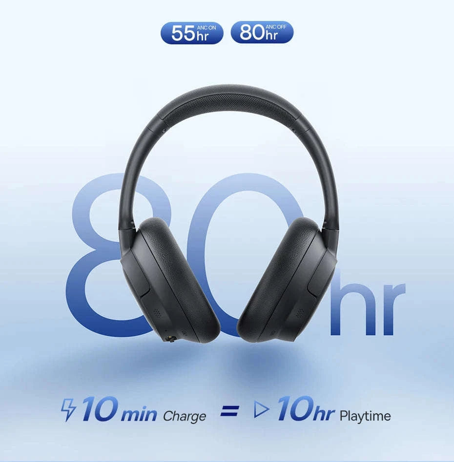 Wireless Noise Cancelling Headphones 45dB Adaptive Hybrid ANC Bluetooth 6.0-White / United States