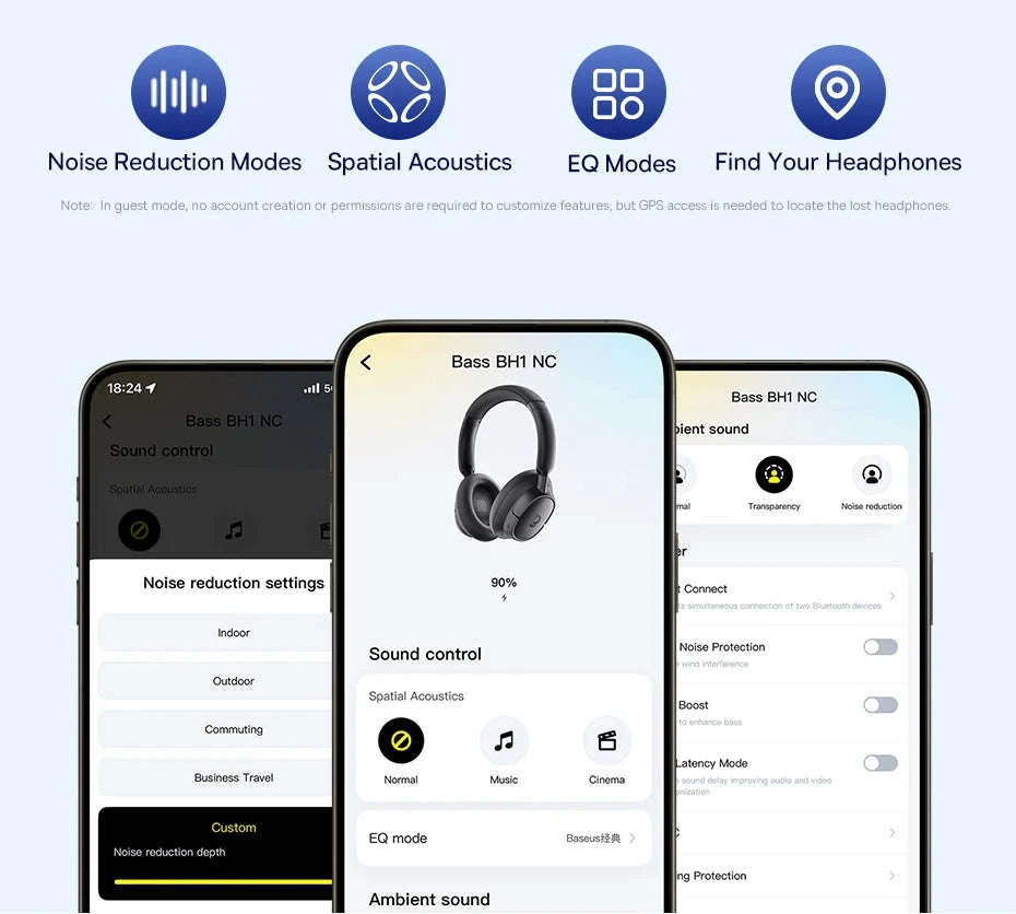 Wireless Noise Cancelling Headphones 45dB Adaptive Hybrid ANC Bluetooth 6.0-White / United States