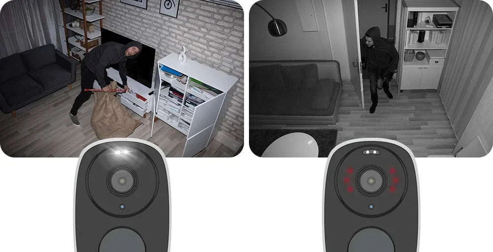Wireless Outdoor Security Camera 2K 3MP with Spotlight, Siren and Two-Way Audio-Battery Camera / Mexico