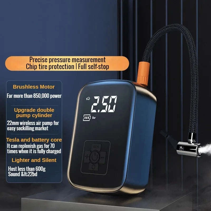 Wireless Portable Tire Inflator Pump 12V 150PSI-Wireless Style / france