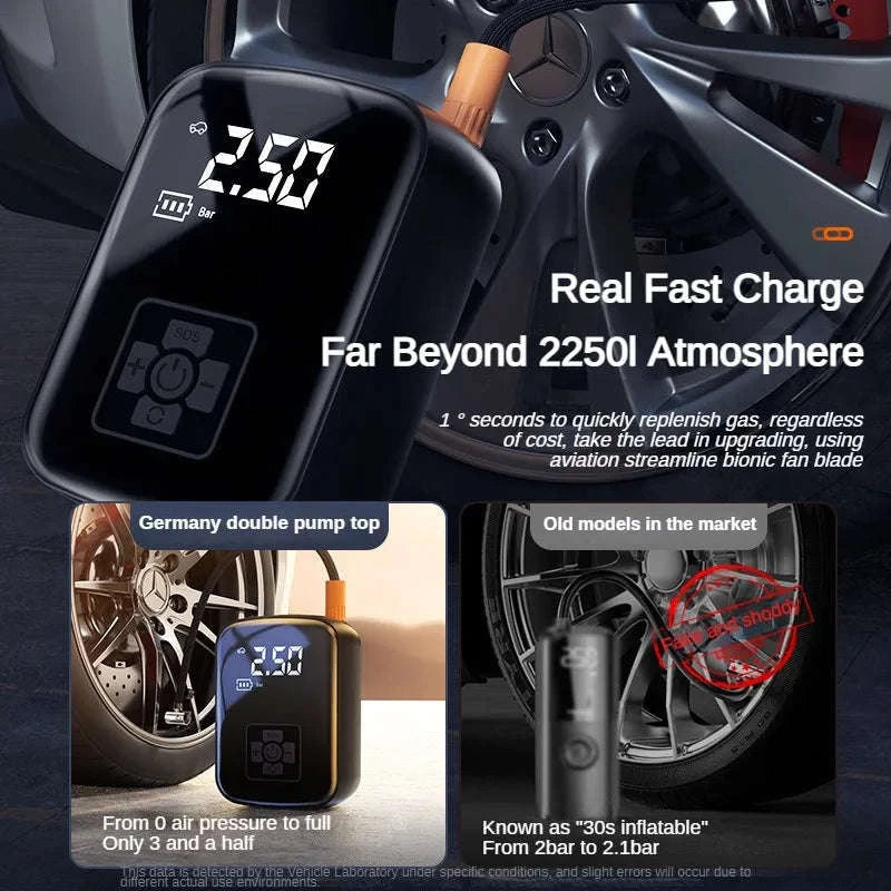 Wireless Portable Tire Inflator Pump 12V 150PSI-Wireless Style / france