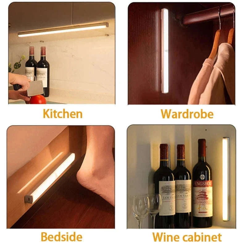 Wireless Rechargeable Motion Sensor Light for Dark Spaces-Warm White / 20cm-13LED