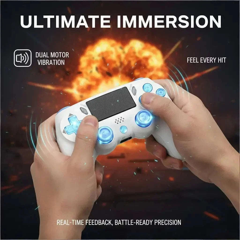 Wireless RGB Controller with Dual Vibration for PS4, PS3 & PC-Blue