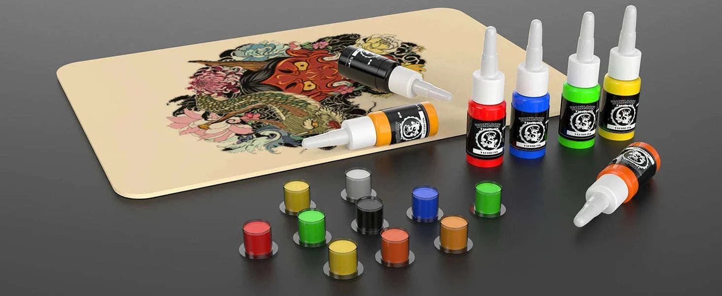 Wireless Rotary Tattoo Machine Kit with Battery and 20 Cartridges-TATTOO KIT / United States