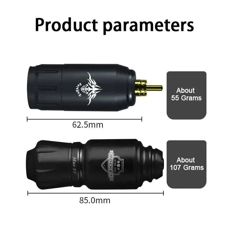Wireless Rotary Tattoo Pen Kit with 1300mAh Battery & 10,000RPM-black / United States