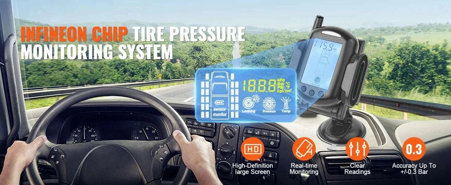 Wireless RV Tire Pressure Monitoring System with Real-Time Alerts-M400C / United States