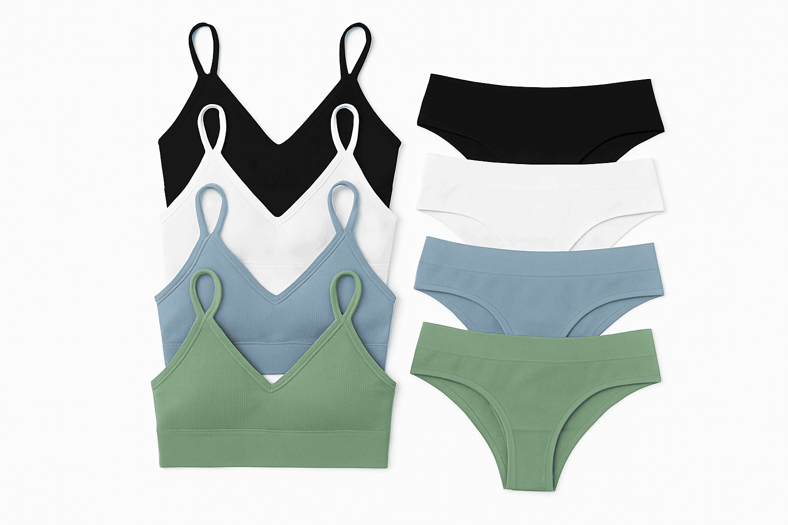 Wireless Seamless Lingerie Set with Bra and G-String-blue / L for 55-75kg