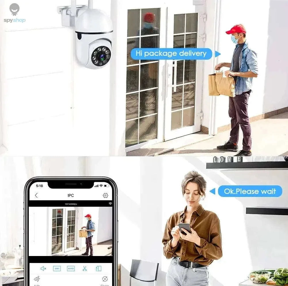 Wireless Security Camera 360° WiFi with 1080P HD Clarity-USB