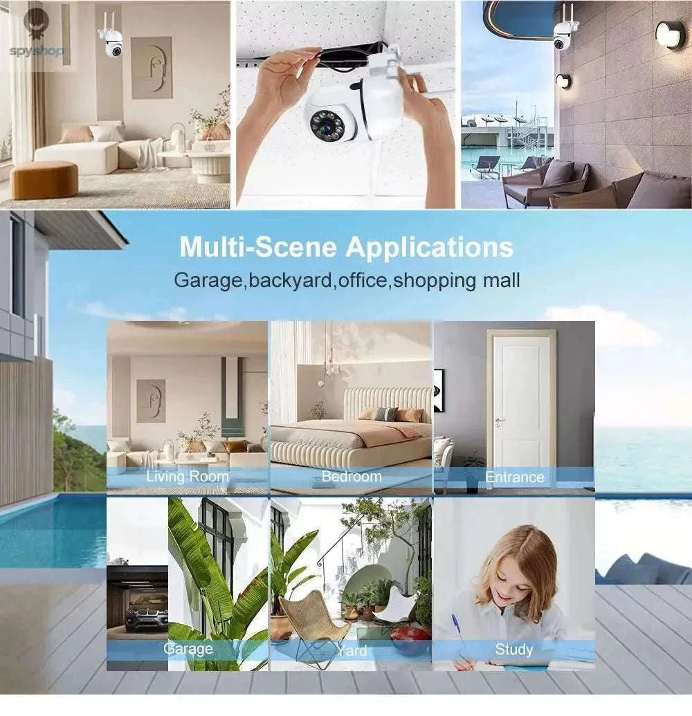 Wireless Security Camera 360° WiFi with 1080P HD Clarity-USB