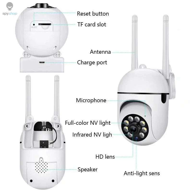Wireless Security Camera 8MP PTZ WiFi – 360° View, Smart Alerts, Night Vision-US Plug