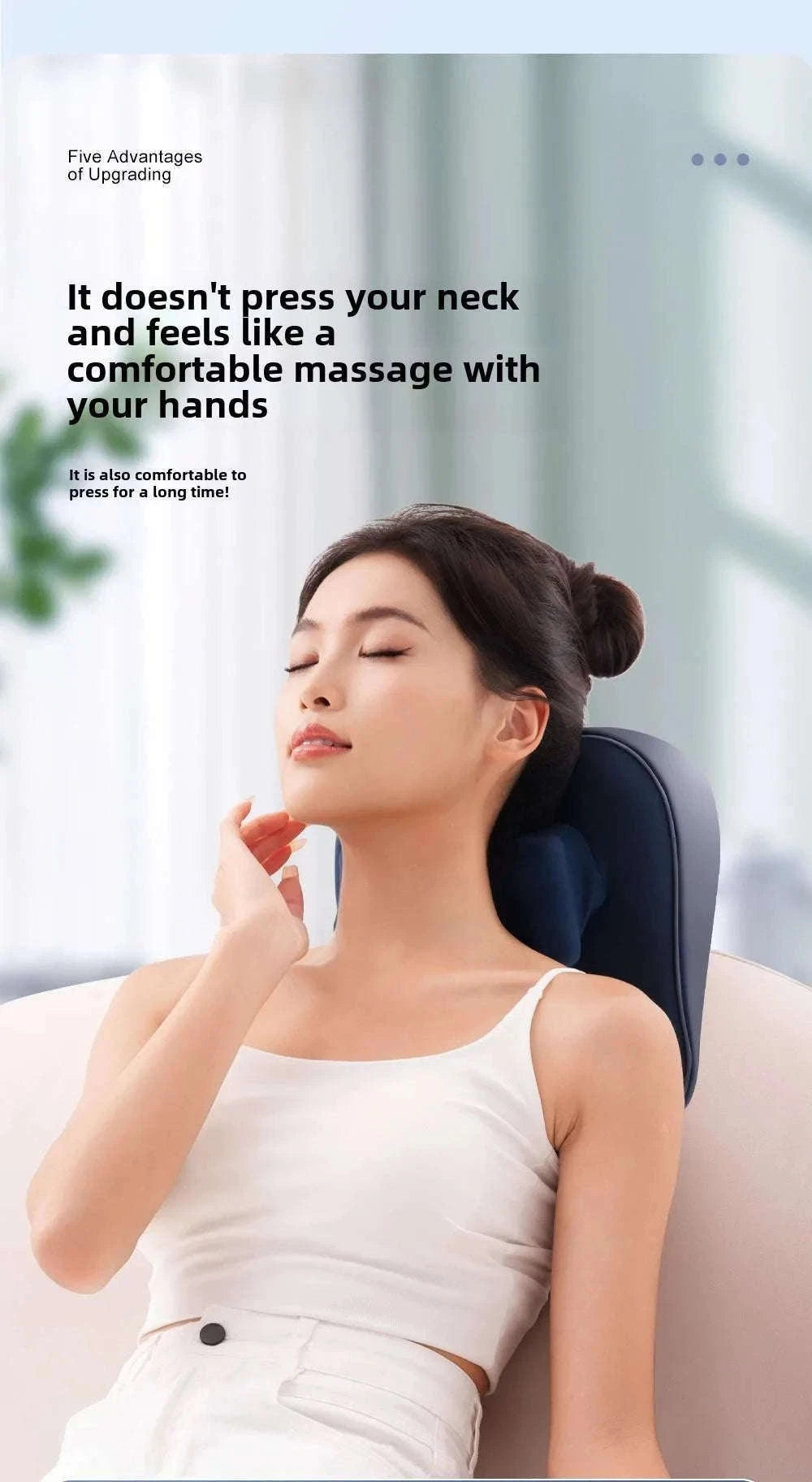 Wireless Shiatsu Massage Pillow for Neck, Back & Everyday Relief-New Upgrades