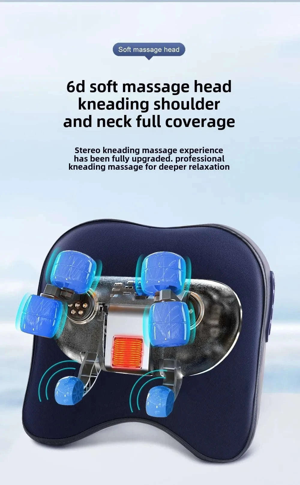 Wireless Shiatsu Massage Pillow Rechargeable Neck & Body Massager-New Upgrades