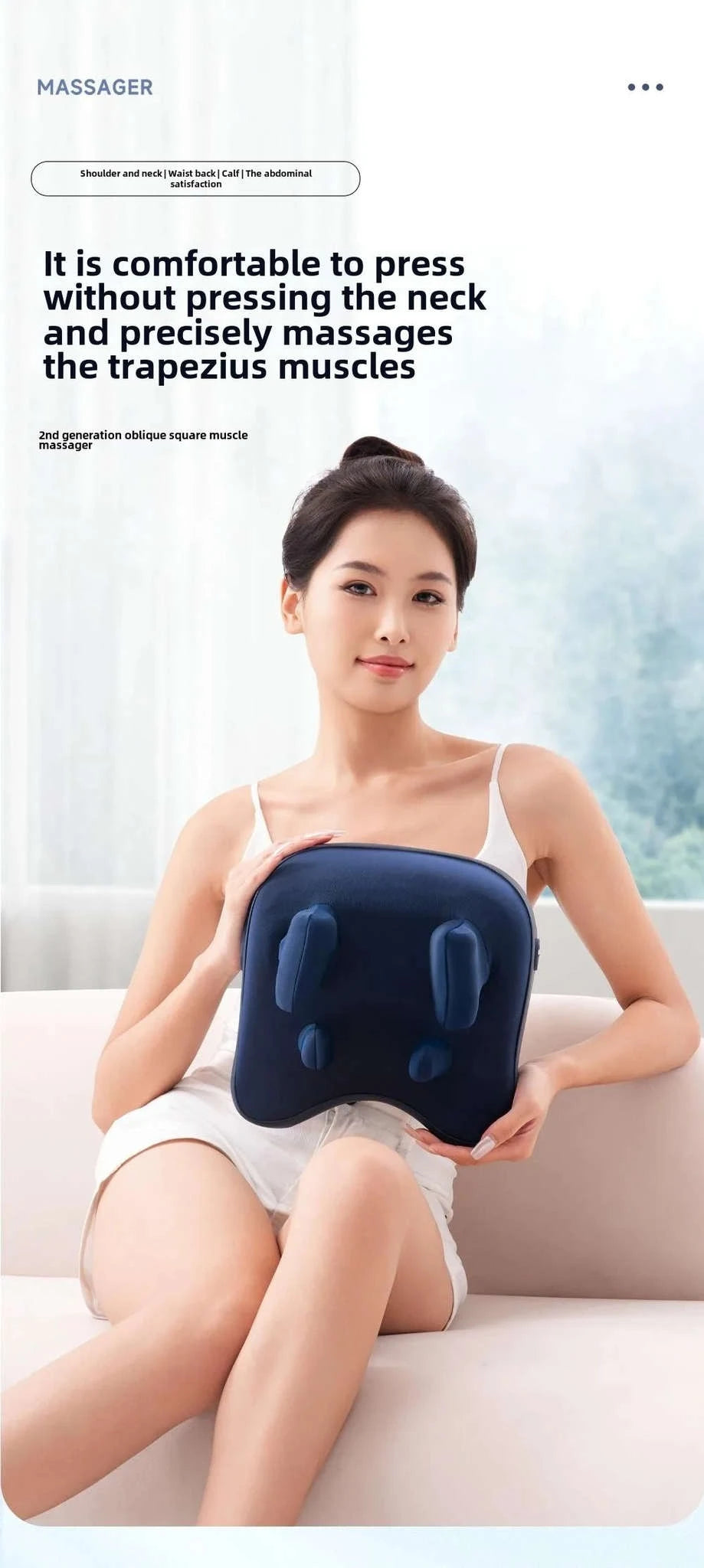 Wireless Shiatsu Massage Pillow Rechargeable Neck & Body Massager-New Upgrades