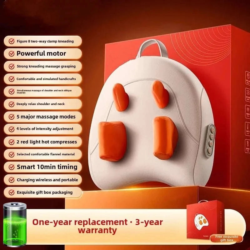 Wireless Shiatsu Massage Pillow Rechargeable Neck & Body Massager-New Upgrades