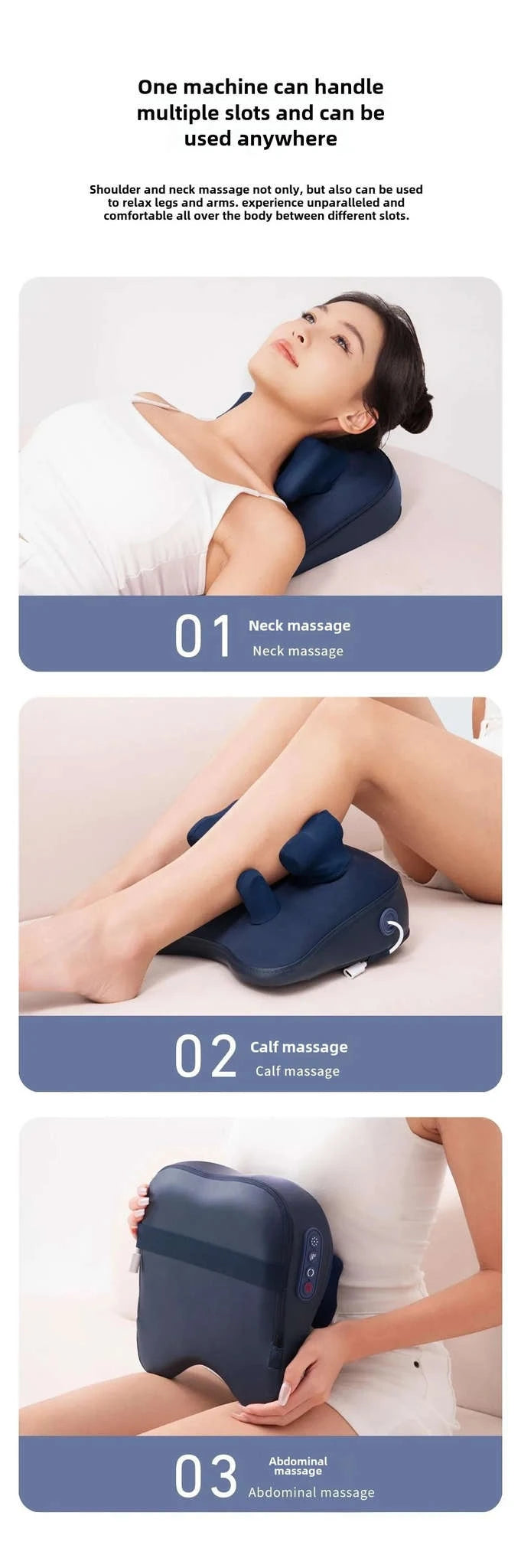Wireless Shiatsu Massage Pillow Rechargeable Neck & Body Massager-New Upgrades