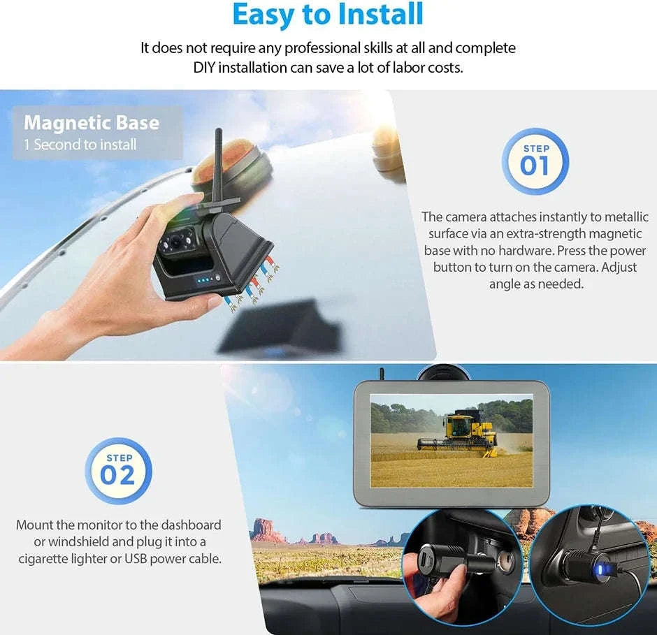 Wireless Solar Reverse Backup Camera with 5-Inch Monitor-Monitor add camera / China Mainland