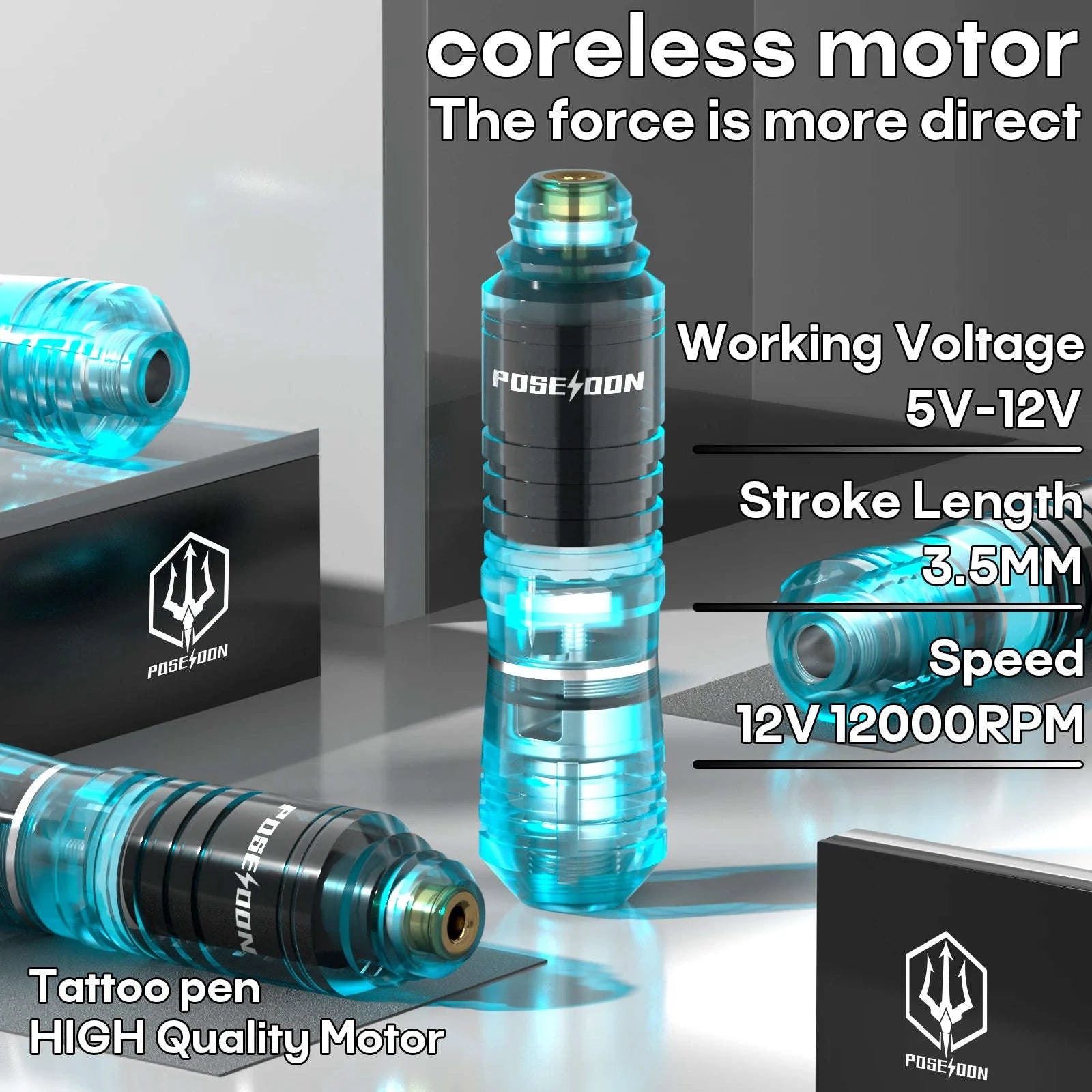 Wireless Tattoo Pen Kit with Power Supply & Inks – Blue-DT003-HJH / United States