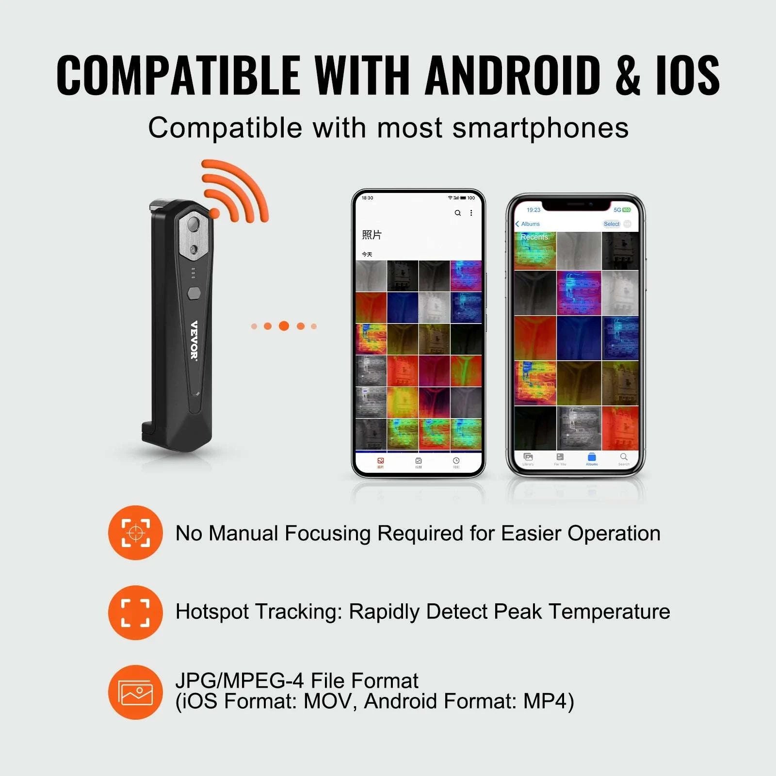 Wireless Thermal Imaging Camera 256x192 for iOS & Android-25Hz IOS Android / United States