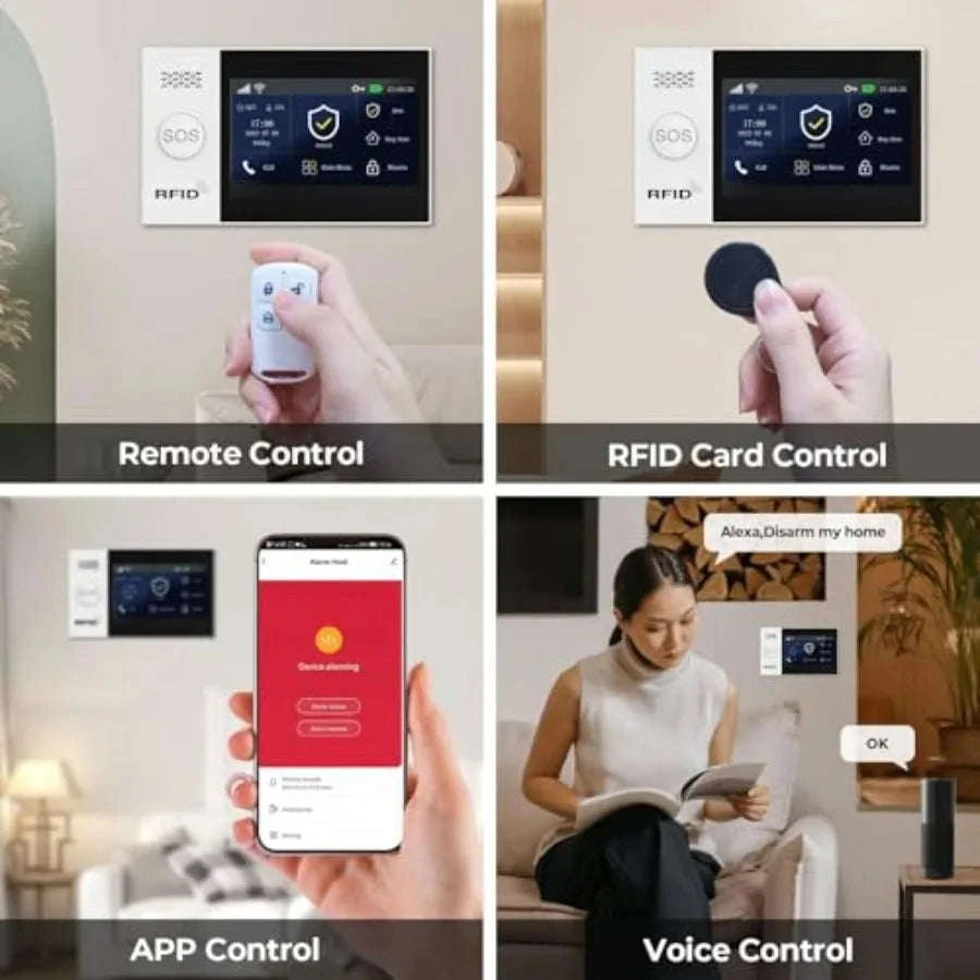 Wireless Touch Screen Home Security Alarm with Motion Detection-United States / aspic