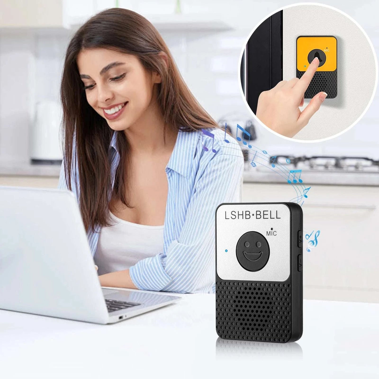 Wireless Two-Way Intercom Doorbell System with 800ft Range-United States