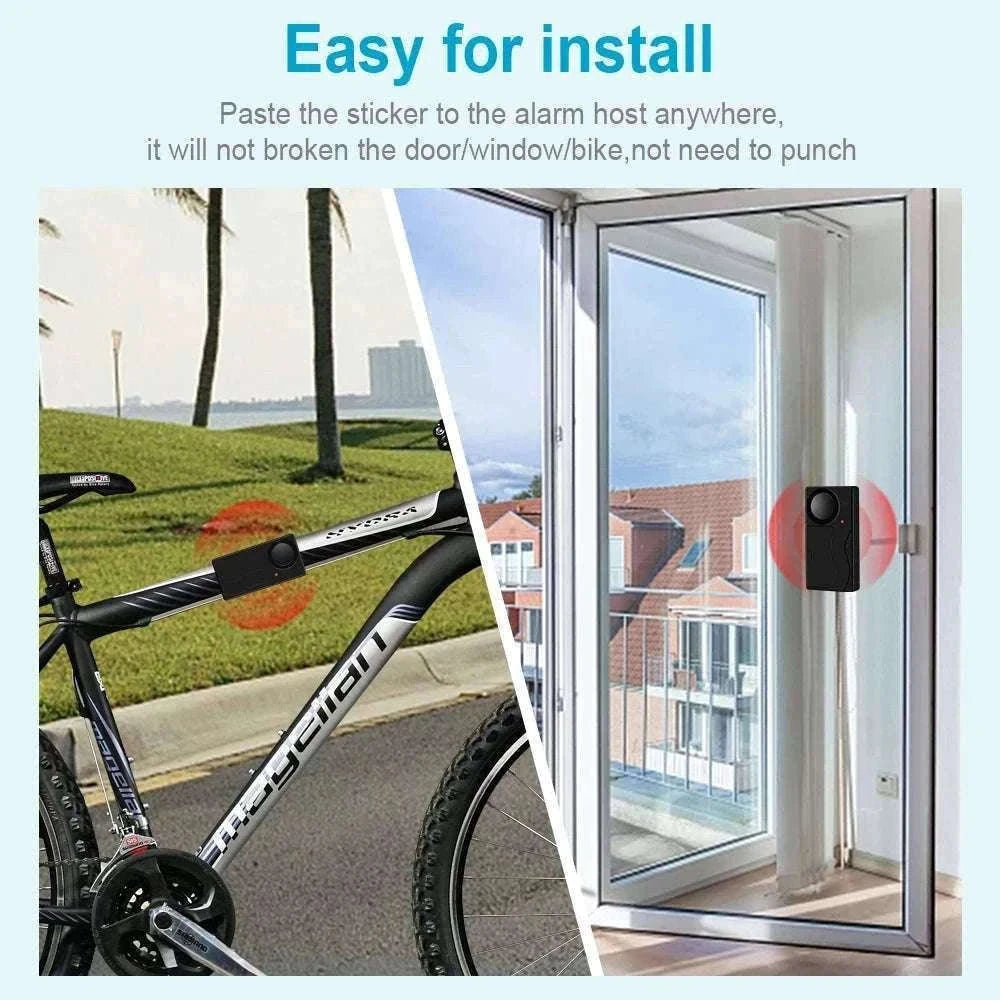 Wireless Vibration Alarm with Remote Control for Home Security-2 Sets Alarm-B