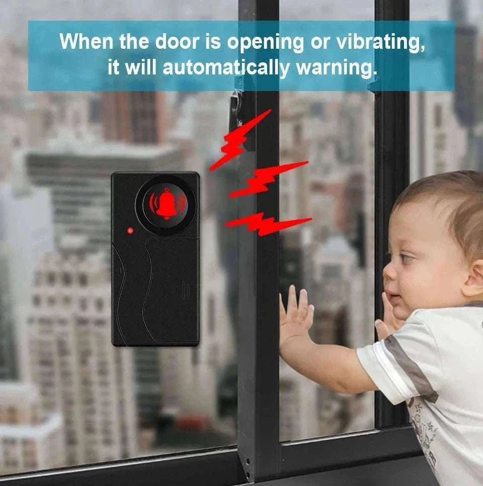 Wireless Vibration Alarm with Remote Control for Home Security-2 Sets Alarm-B
