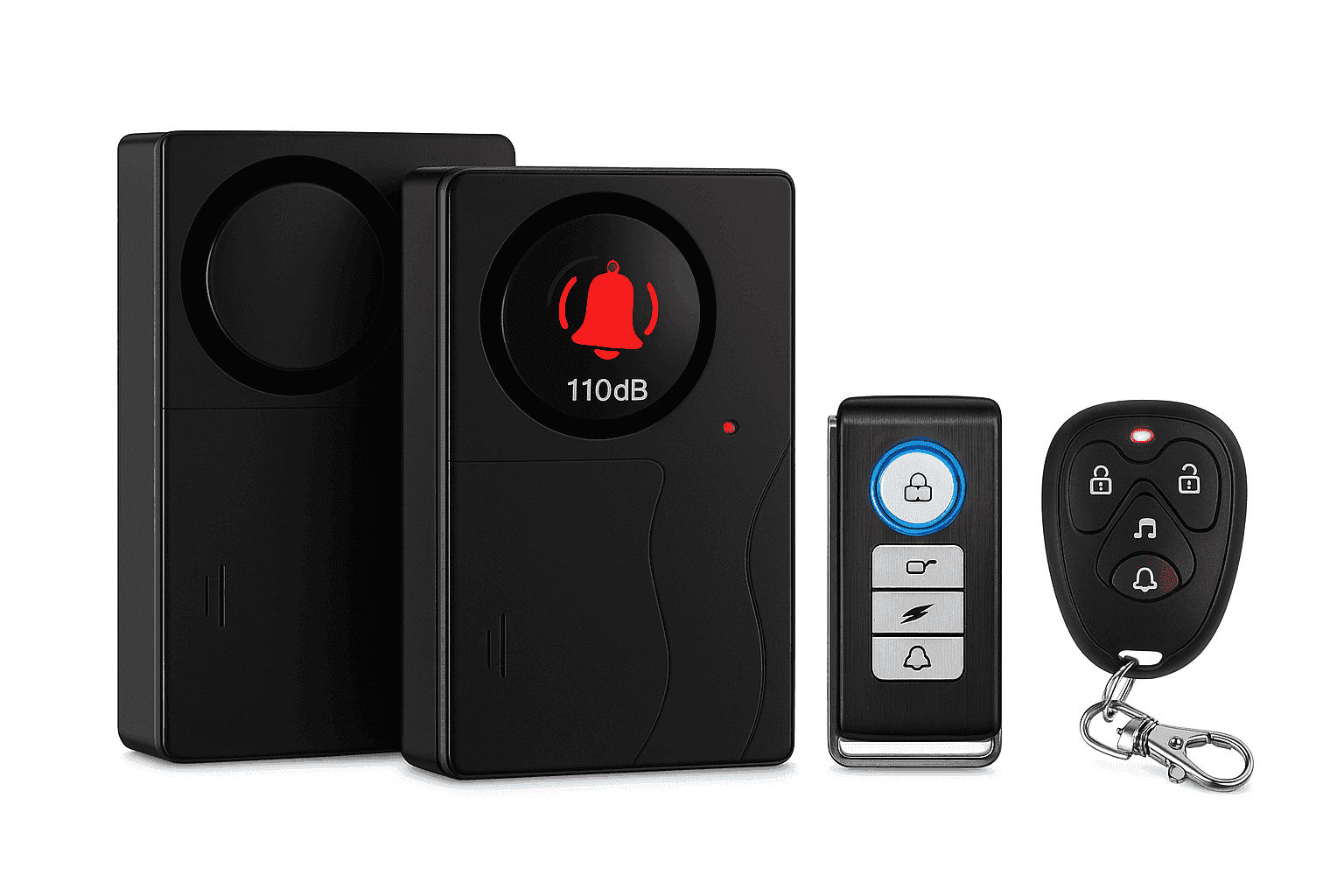Wireless Vibration Alarm with Remote Control for Home Security-2 Sets Alarm-B