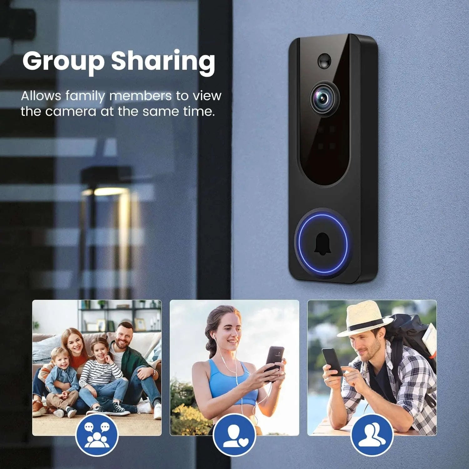 Wireless Video Doorbell Camera with AI Detection, Night Vision & Two-Way Talk-United States
