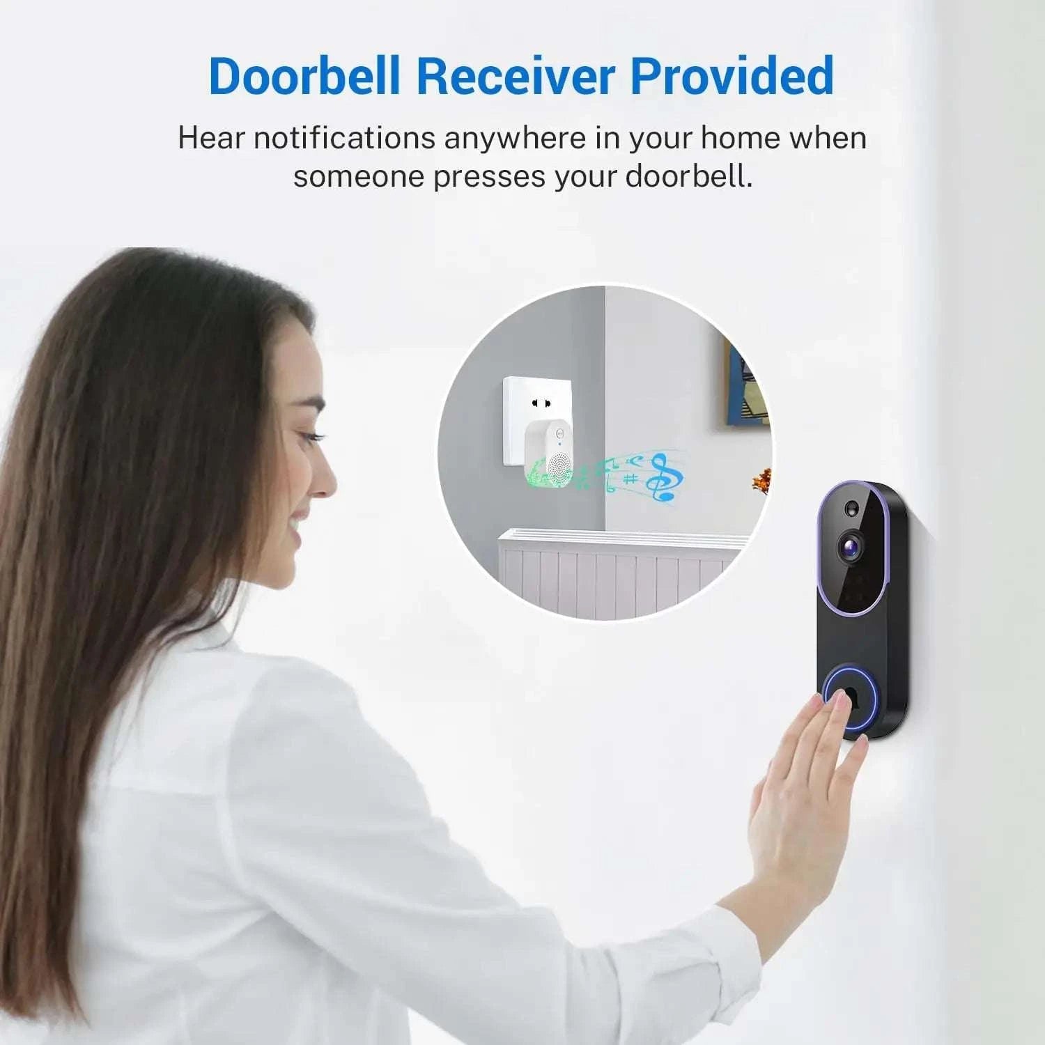 Wireless Video Doorbell Camera with AI Detection & Night Vision-United States