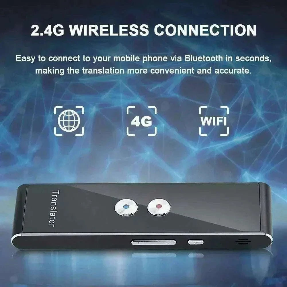 Wireless Voice Translator with 40-Language Real-Time Two-Way Translation-black