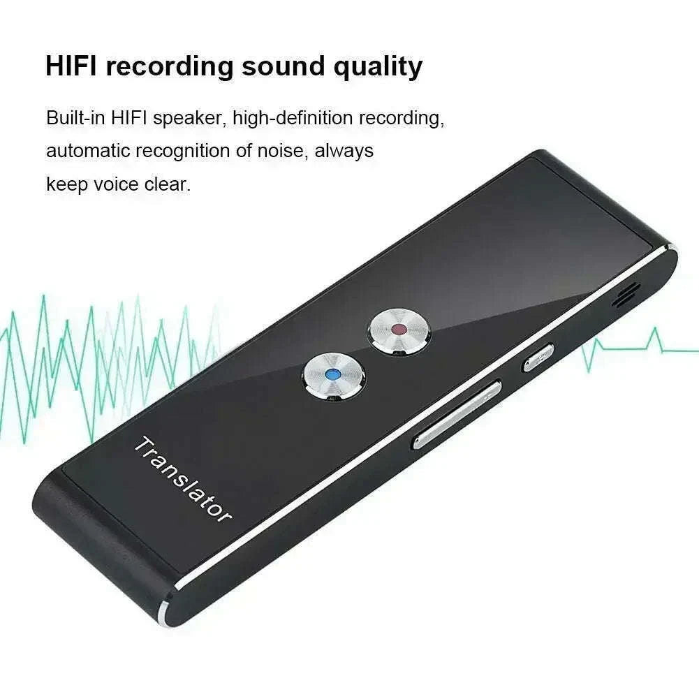 Wireless Voice Translator with 40-Language Real-Time Two-Way Translation-black