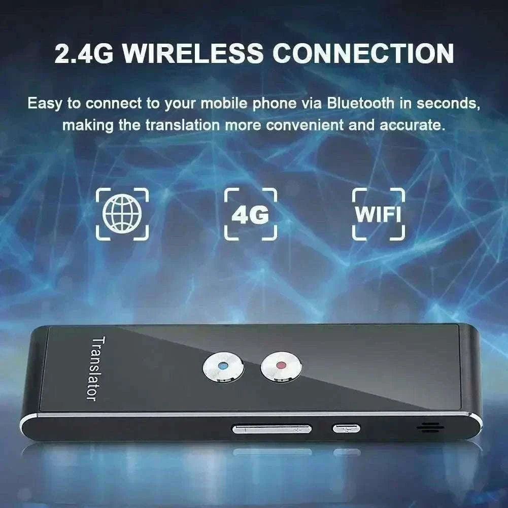 Wireless Voice Translator with 40-Language Real-Time Two-Way Translation-black