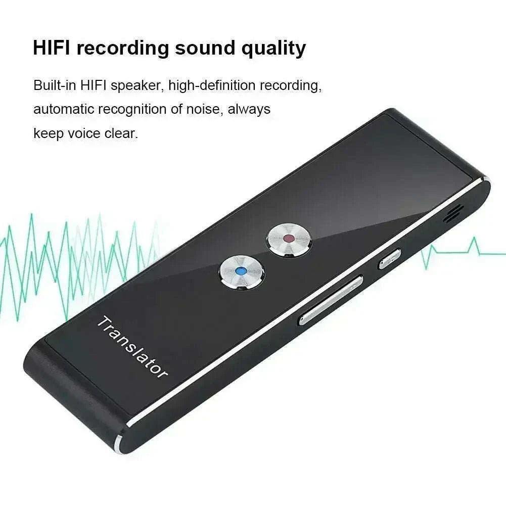Wireless Voice Translator with 40-Language Real-Time Two-Way Translation-black